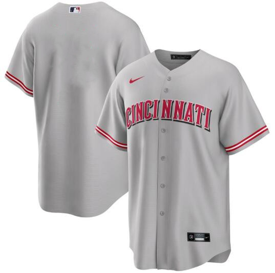 Men's Cincinnati Reds Blank Gray Cool Base Stitched Baseball Jersey Men's Cincinnati Reds Blank Gray Cool Base Stitched Baseball Jersey